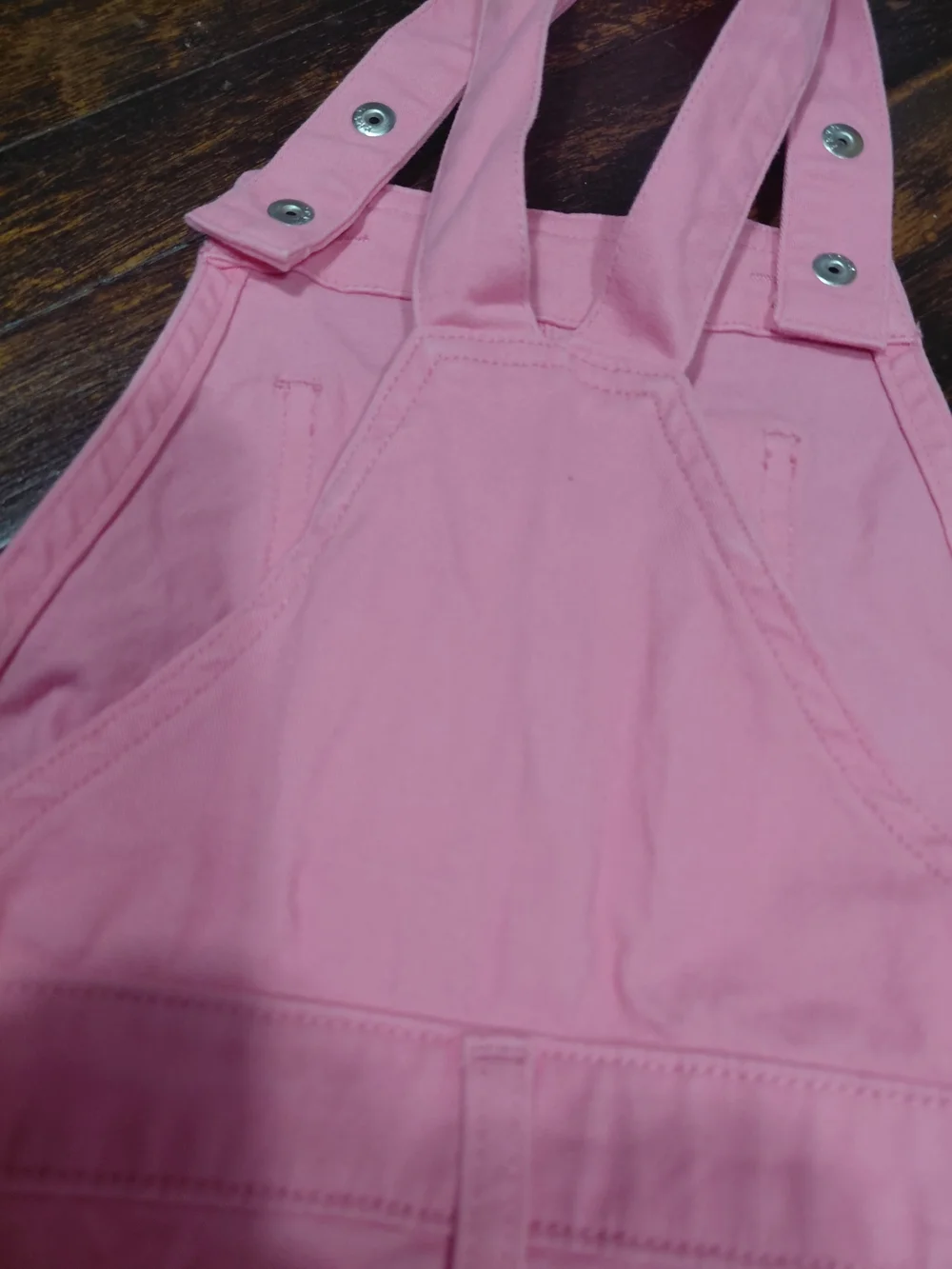 Garanimals Pink Short Girls' Overalls with Embroidered Pocket Motifs